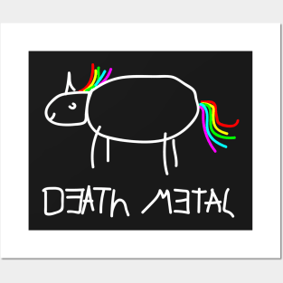 Death Metal rainbow unicorn Posters and Art